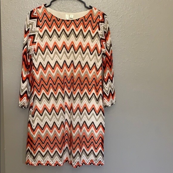 Tacera womans chevron Fall Dress size Medium - Picture 1 of 4